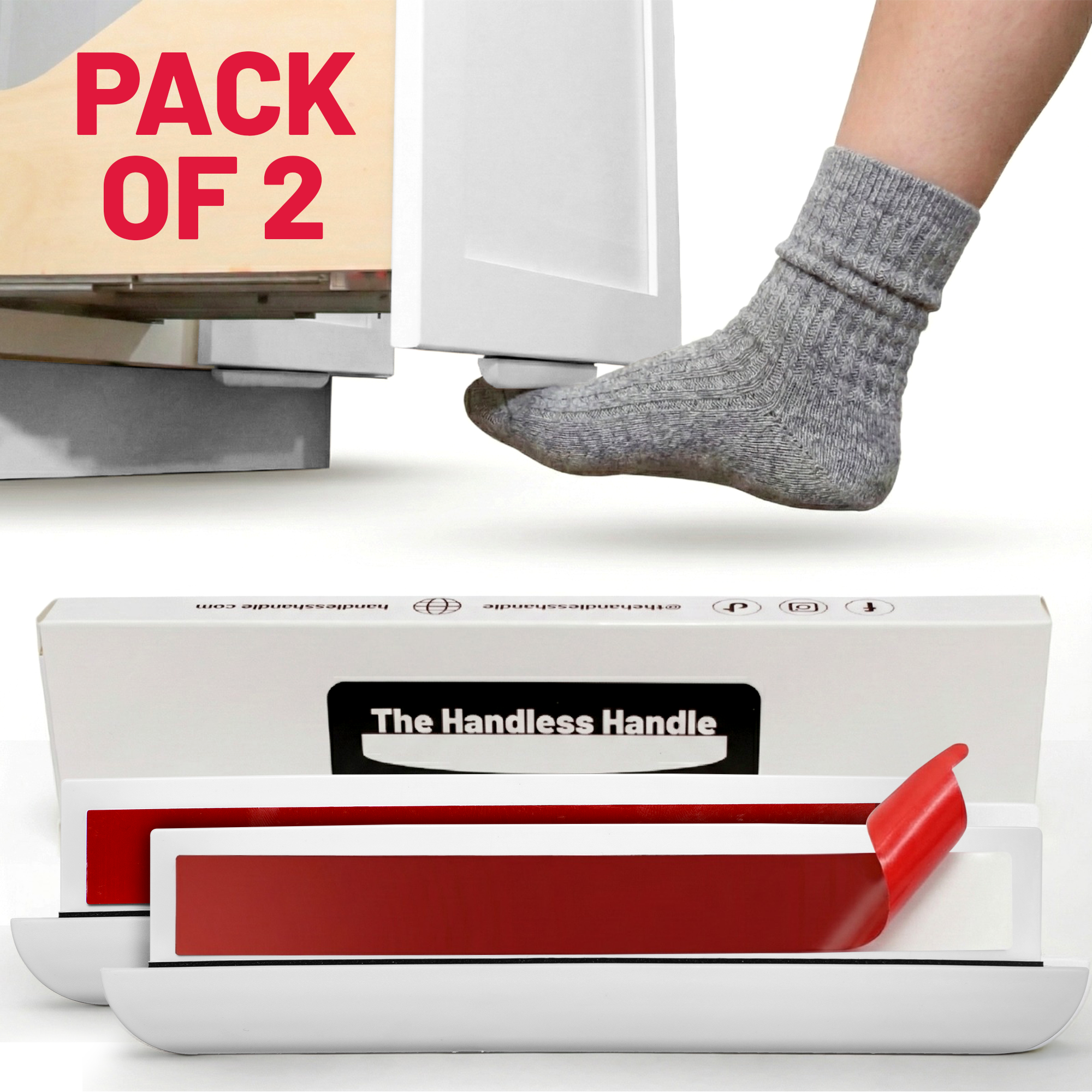 Handle Without Brake The Handless Handle (2 Pack) - White
